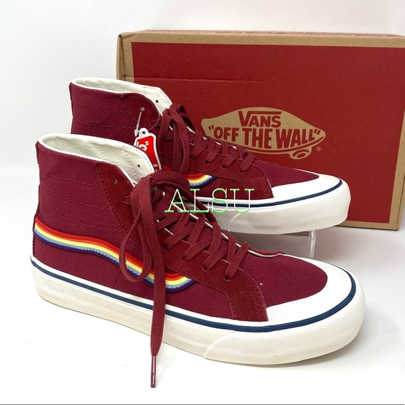 red rainbow vans